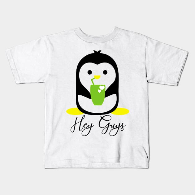 Penguine says hi Kids T-Shirt by Muahh